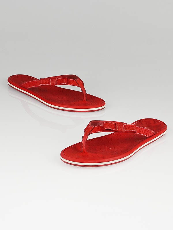 Louis Vuitton Red Rubber Ipanema Thong Sandals Size 8.5/39