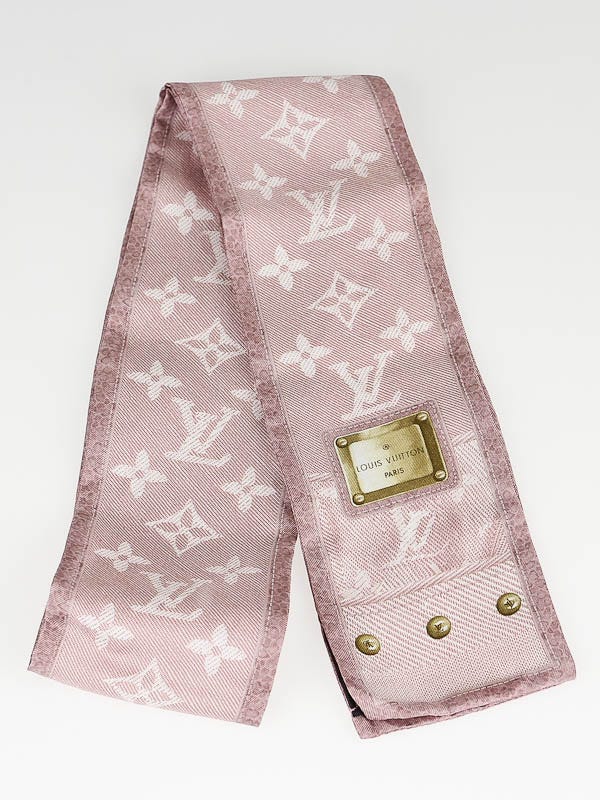 Louis Vuitton Brown Silk New Denim Bandeau Scarf - Yoogi's Closet