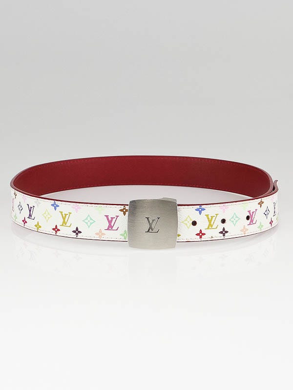 Louis Vuitton White Multicolore Monogram Belt
