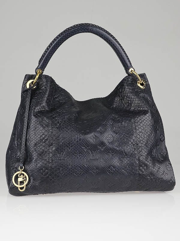 Louis Vuitton Limited Edition Navy Blue Python Artsy MM Bag