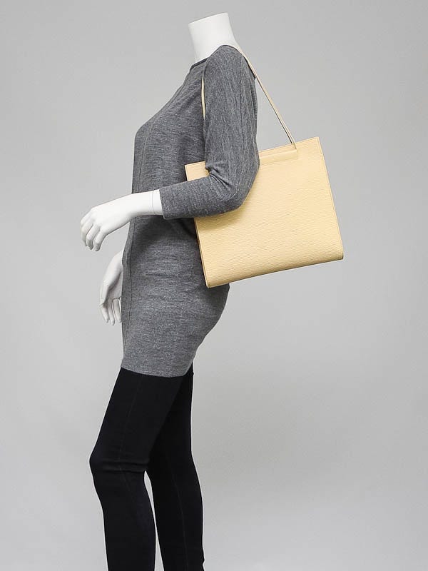 Authentic Louis Vuitton Epi Saint Tropez Shoulder Tote Bag Gray
