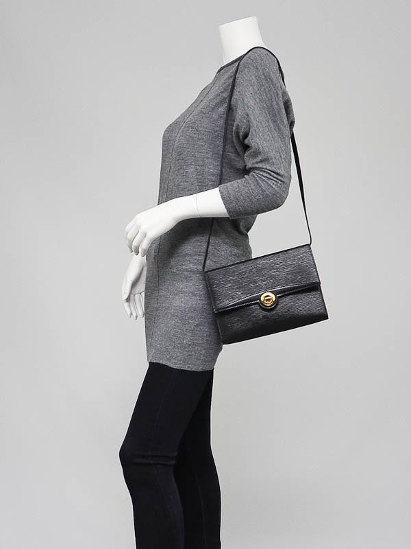 Louis Vuitton Black Epi Leather Pochette Arche Clutch Bag
