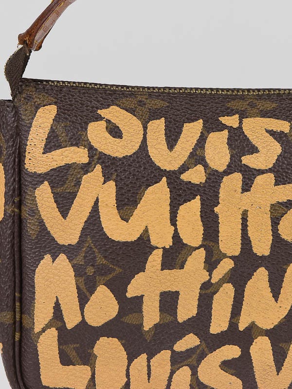 Louis Vuitton Limited Edition Beige Graffiti Stephen Sprouse Accessories Pochette  Bag - Yoogi's Closet