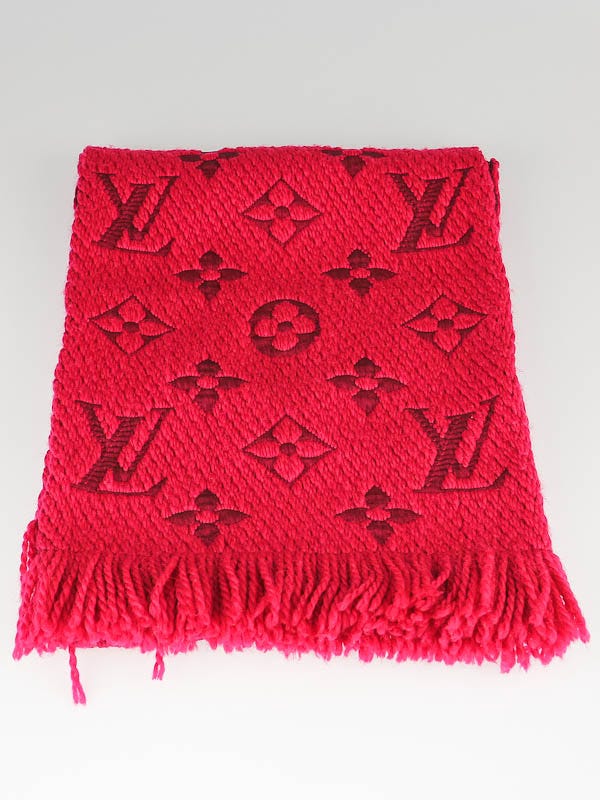 Louis Vuitton Fuchsia Wool/Silk Logo Mania Scarf 