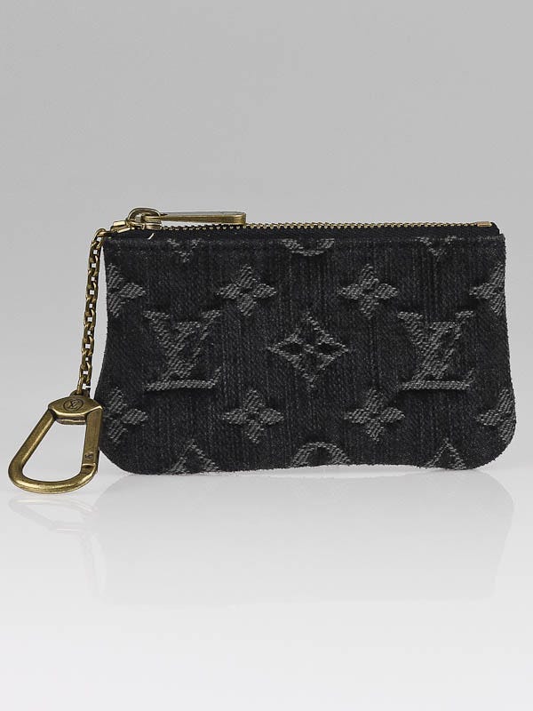 Louis Vuitton Black Monogram Denim Pochette Cles Key Pouch