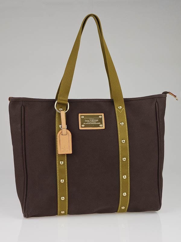 Louis Vuitton Limited Edition Dark Khaki Toile Canvas Antiguas Cabas GM Bag