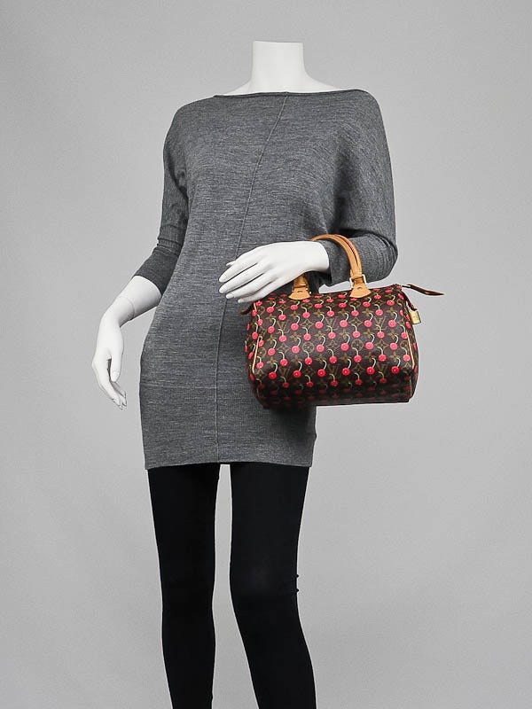 Louis Vuitton Limited Edition Cerise Monogram Speedy 25 Bag - Yoogi's Closet