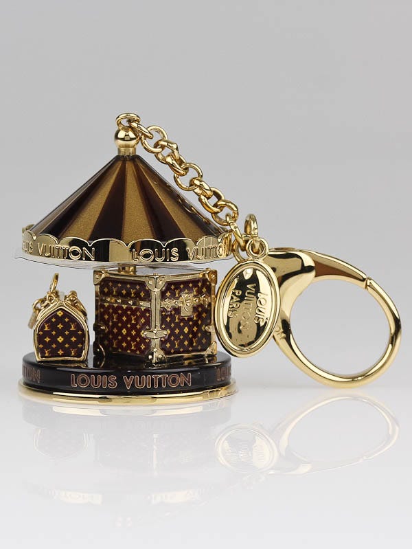 Louis Vuitton Gold Brown Monogram Carousel Key Chain and Bag