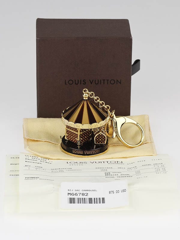 Louis Vuitton Gold-Tone & Brown Carrousel Bag Charm Keychain - Shop LV
