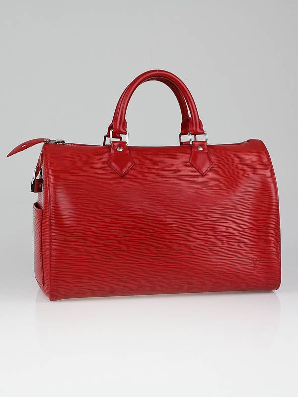 Louis Vuitton Rouge Epi Leather Speedy 30 Bag - Yoogi's Closet