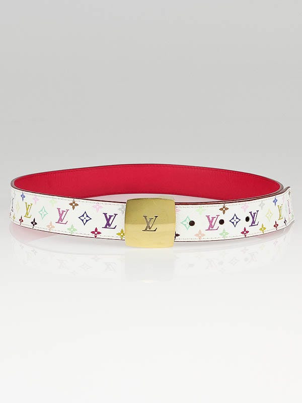 Louis Vuitton Cut White Monogram Multicolor Canvas Reversible Belt -  Yoogi's Closet