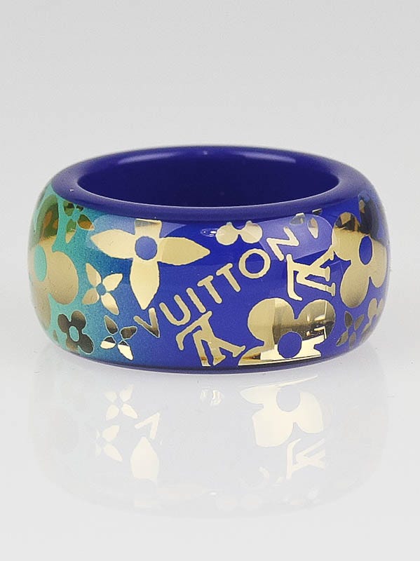LOUIS VUITTON Resin Tropical Cocktail Ring Blue Large 7.5 45839