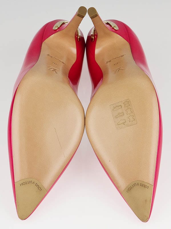 Louis Vuitton Rose Pop Patent Leather Strawberry Pumps Size