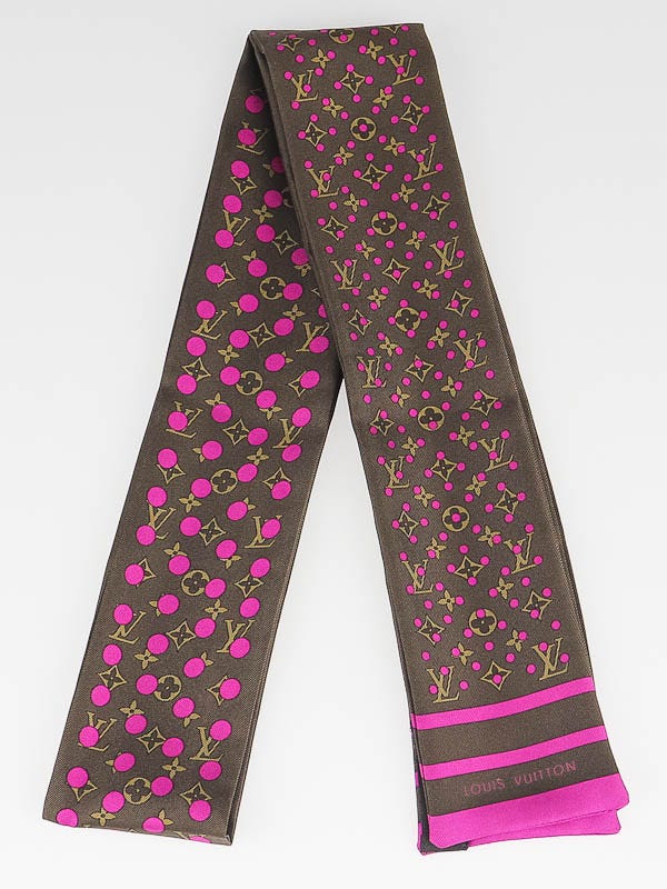 Louis Vuitton Fuchsia/Brown Monogram Perforated Silk Bandeau