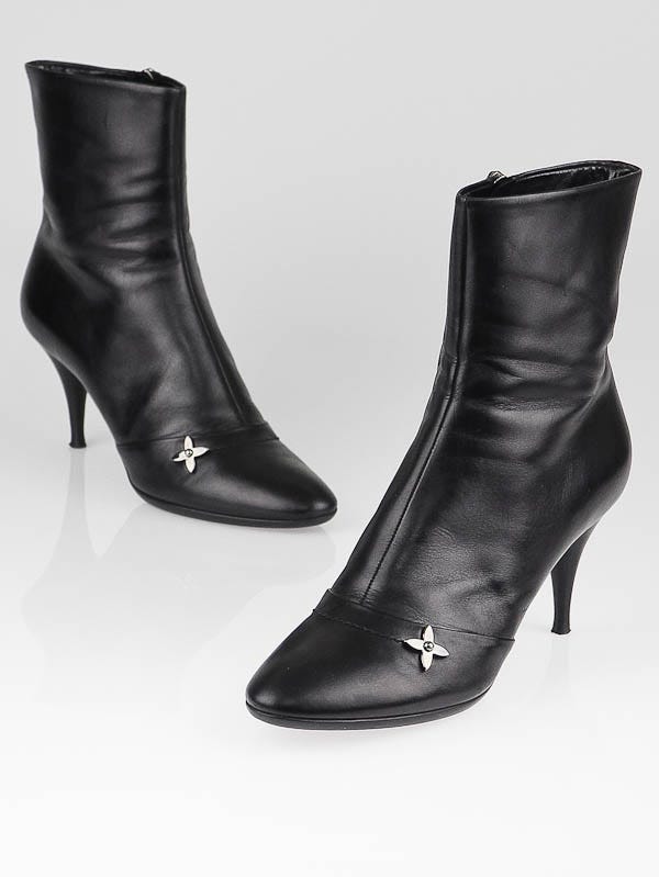 Louis Vuitton Black Leather Ankle Boots Size 9.5/40