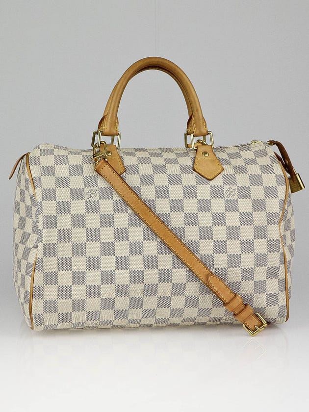 Louis Vuitton Damier Azur Canvas Speedy 30 Bag with Shoulder Strap