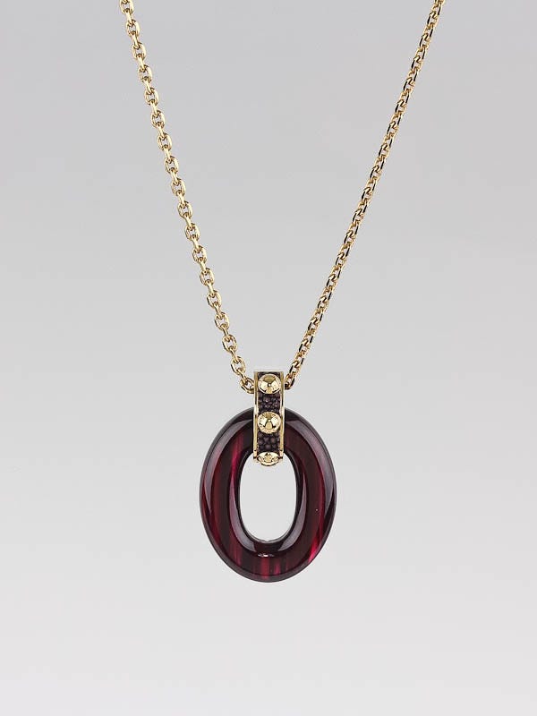 Louis Vuitton Purple/Gold Metal Gimme a Clue Pendant Necklace