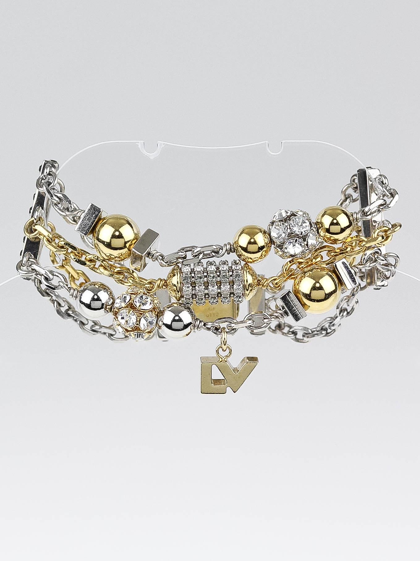 Louis Vuitton 18K White Gold Monogram Charm Bracelet - Yoogi's Closet