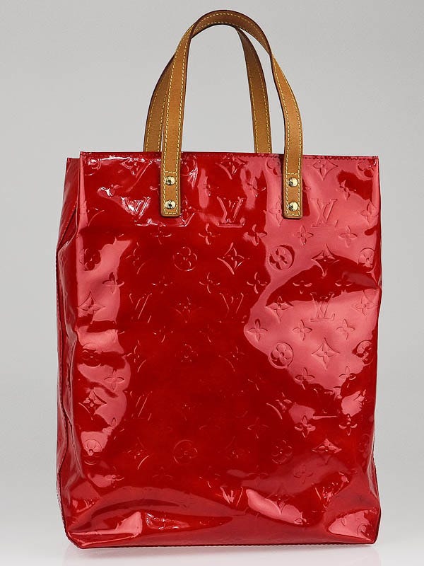 Louis Vuitton, Bags, Louis Vuitton Red Vernis Reade Patent Leather Tall  Tote Bag Mm