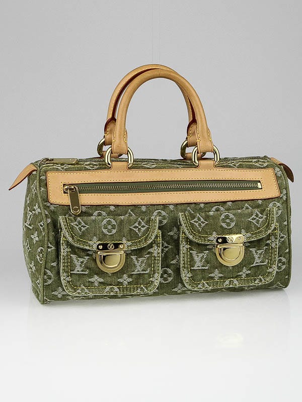 Louis Vuitton Green Denim Monogram Denim Neo Speedy Bag - Yoogi's Closet