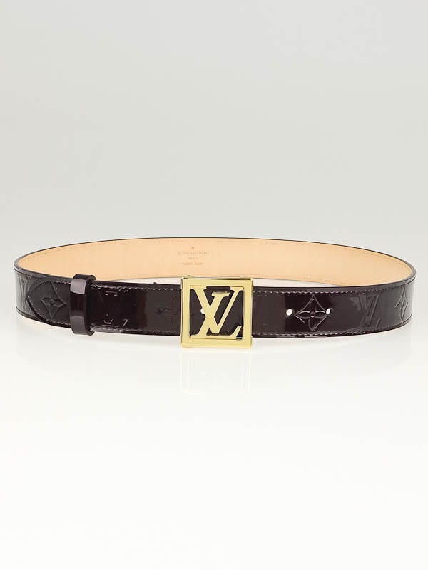 Louis Vuitton Amarante Monogram Vernis LV Frame Belt Size 80/32