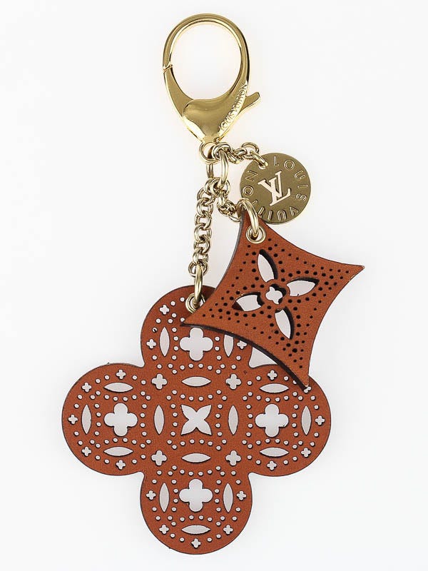 Louis Vuitton Brown Perforated Leather Arabesque Bag Charm Louis