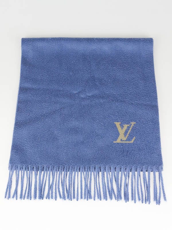 Louis Vuitton Blue Cashmere Jhelam Scarf