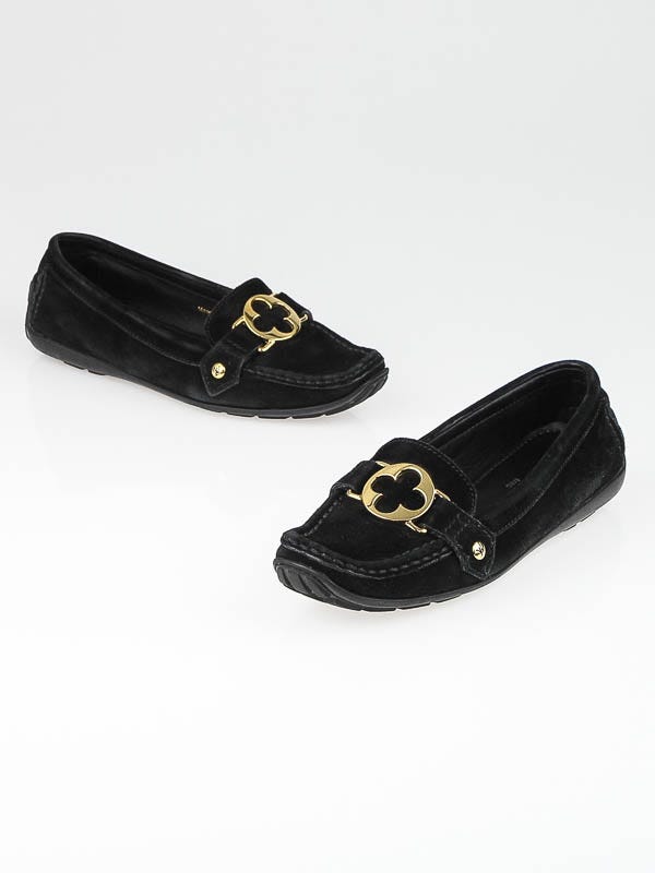 Louis Vuitton Black Suede Driving Loafers Size 5.5/36