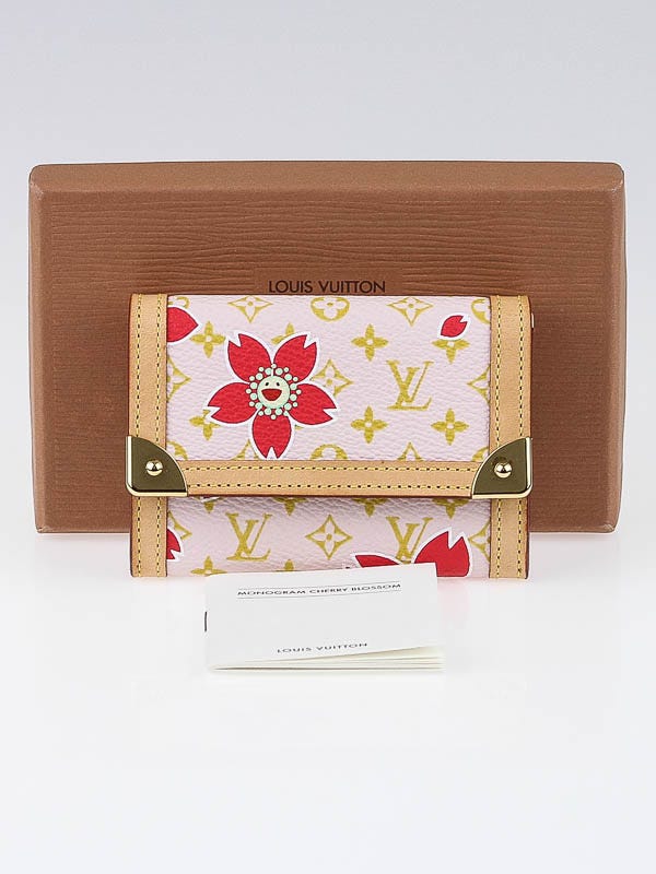 Louis Vuitton Limited Edition Brown Cherry Blossom Monogram Canvas Porte  Monnaie Plat - Yoogi's Closet