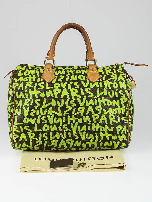  Louis Vuitton, Pre-Loved Stephen Sprouse x Louis Vuitton Green Graffiti  Speedy 30, Green : Luxury Stores