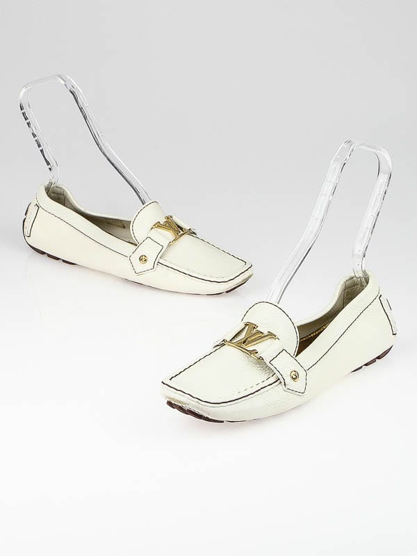 Louis Vuitton White Leather Monte Carlo Moccasin Loafers Size 9.5/40