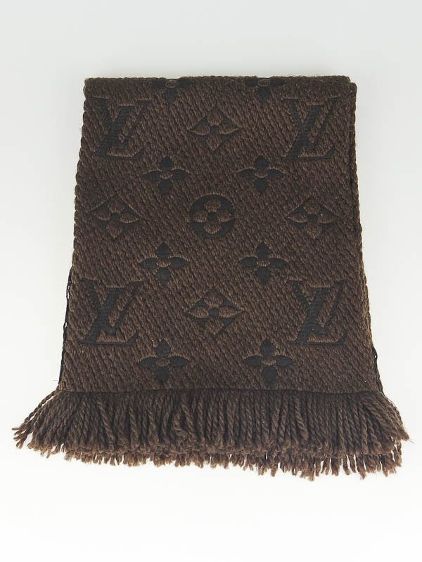 Louis Vuitton Brown Monogram Silk/Wool Logomania Scarf