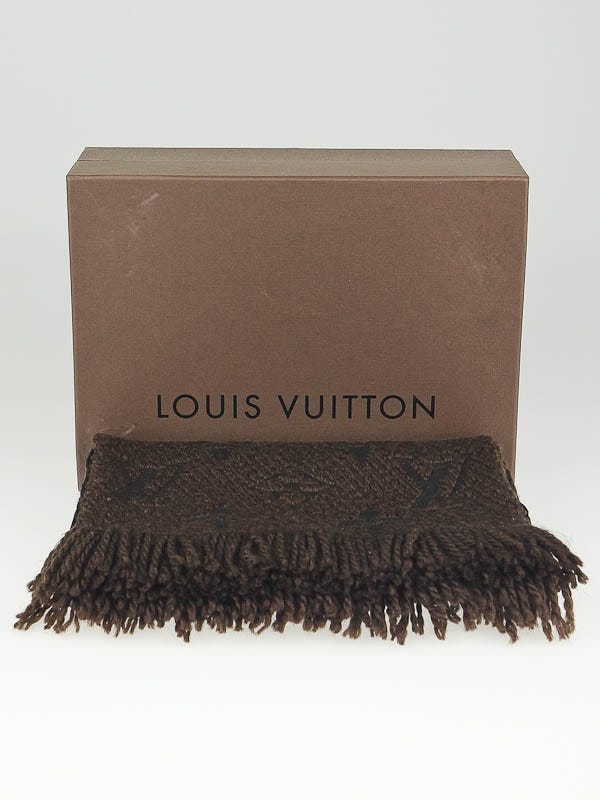 Louis Vuitton Brown Monogram Silk Shawl Scarf - Yoogi's Closet