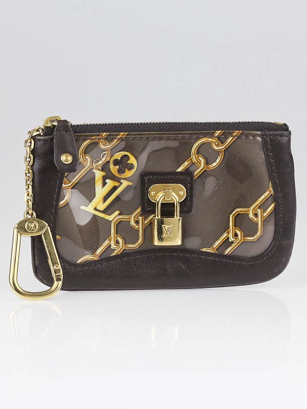 Louis Vuitton Limited Edition Brown Monogram Charms Pochette Cles Key and Change Holder