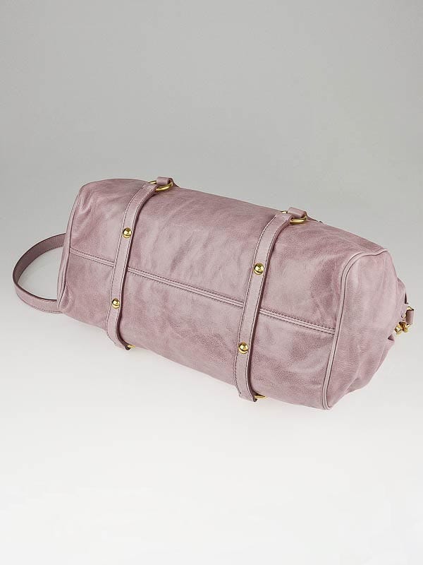 Miu Miu Mughetto Vitello Lux Leather Mini Bow Top Handle Bag - Yoogi's  Closet