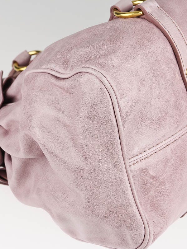 Miu Miu Mughetto Vitello Lux Leather Mini Bow Top Handle Bag - Yoogi's  Closet