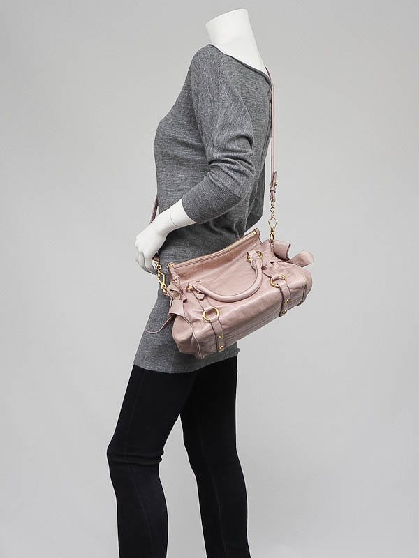 MIU MIU Vitello Lux Mini Bow Bag Loto, FASHIONPHILE