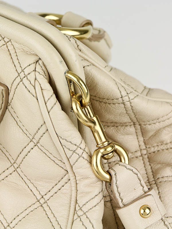 Marc Jacobs Ivory Quilted Leather Stam Bag | Yoogi's Closet