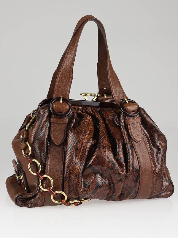 Marc Jacobs Cinnamon Leather and Python Karen Tote Bag