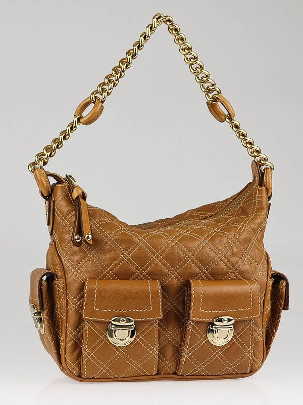 Marc Jacobs Brown Quilted Leather Multipocket Chain Hobo Bag