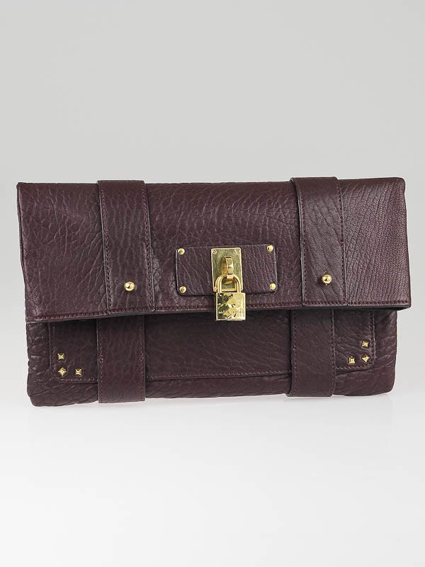 Marc Jacobs Plum Leather Delancey Large Eugenie Clutch