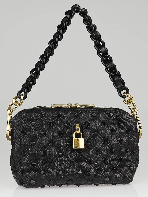 Marc Jacobs Black Python Stamped Lux Leather St. Marks Killer Bag