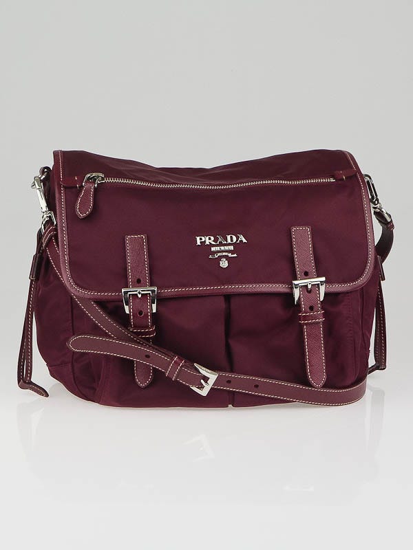 Prada Purple Nylon and Leather Medium Messenger Bag BT0687