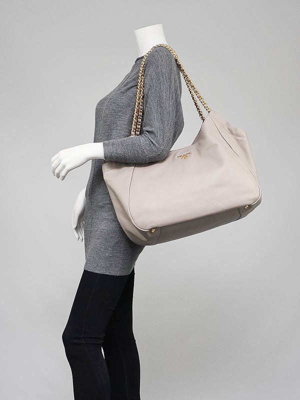 Prada Pomice Soft Calfskin Leather Chain Tote Bag BR4826 | Yoogi's