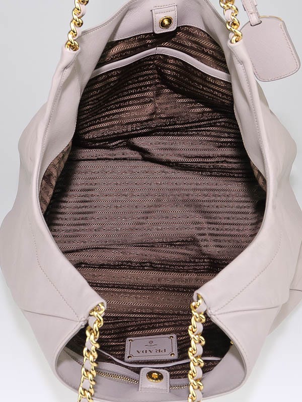 Prada Pomice Soft Calfskin Leather Chain Tote Bag BR4826 | Yoogi's