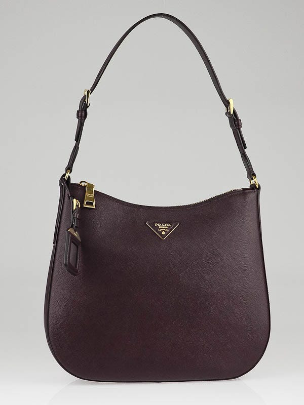 Prada Bordeaux Saffiano Leather Lux Shoulder Bag BR4903