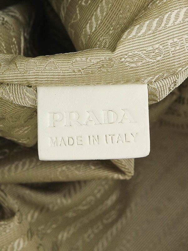 Prada White Leather New Look Shopping Tote Bag BR3906