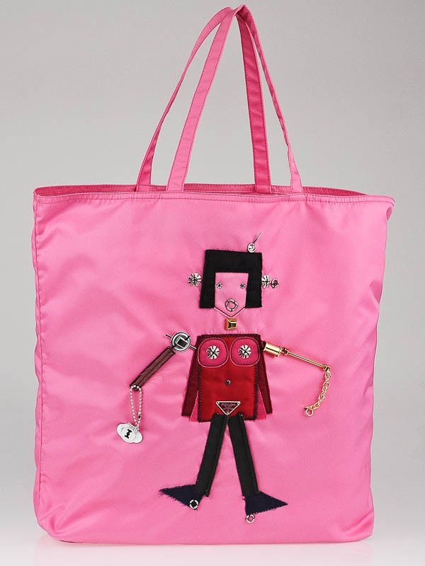 Prada Begonia Tessuto Robot 3 Shopping Tote Bag BR2897