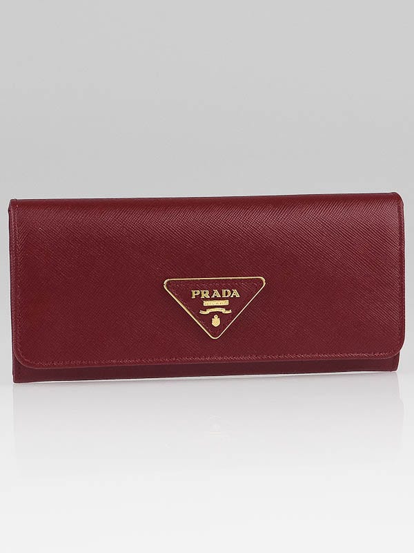 Prada Barolo Saffiano Triangle Leather Long Continental Wallet 1M1132