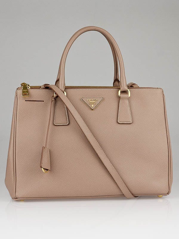 Prada Cammeo Saffiano Lux Double Zip Medium Tote Bag BN2274